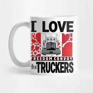 TRUCKERS FOR FREEDOM - LIBERTE - I LOVE THE TRUCKERS BLACK LETTERS Mug